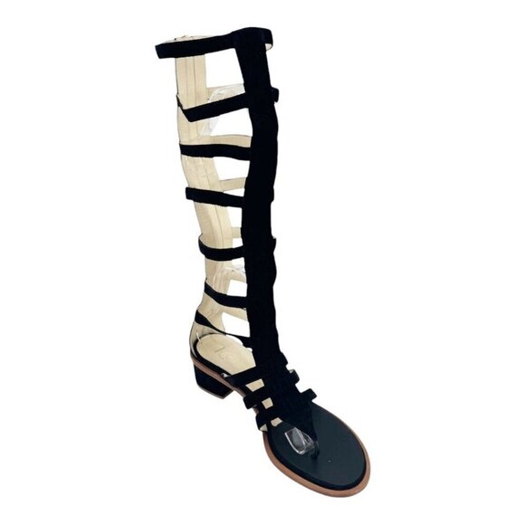 CHANEL Shoes - Chanel Suede High Knee Gladiator Sandals 2015 Karl Lagerfeld Collection
